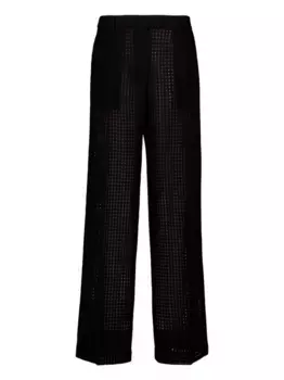 Хлопковые брюки с сетчатым узором La DoubleJ, черный