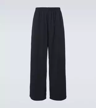 Хлопковые брюки с широкими штанинами Balenciaga, 4063-Ink/ Navy Blue