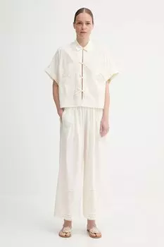 Хлопковые брюки Sessun, бежевый