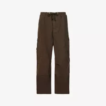 Хлопковые брюки широкого кроя с высокой посадкой Parachute Jaded London, хаки