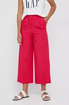 Хлопковые брюки Sisley, розовый