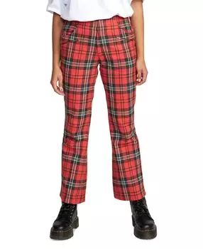 Хлопковые брюки со средней посадкой в ​​клетку ramone из коллаборации со stella maxwell juniors RVCA