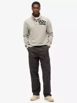 Хлопковые брюки Superdry, черный