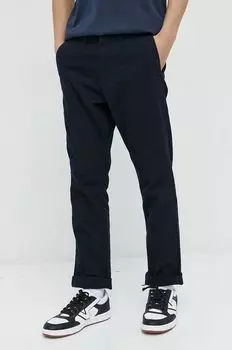 Хлопковые брюки Superdry, темно-синий