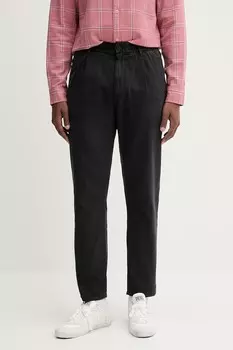 Хлопковые брюки Tommy Jeans, черный