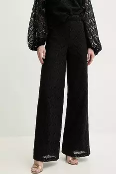 Хлопковые брюки Twinset, черный