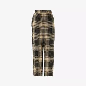 Хлопковые брюки в клетку andreas с высокой посадкой Soeur, цвет noir/ecru