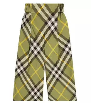Хлопковые брюки в клетку burberry Burberry Kids, мультиколор