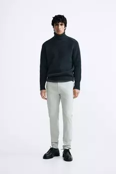 Хлопковые чиносы ZARA, камень