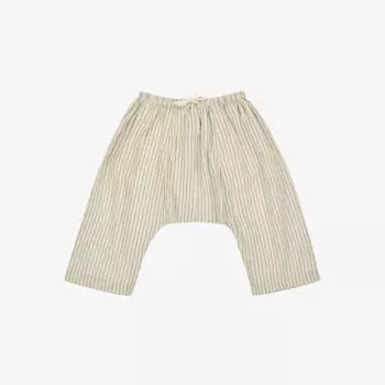 Хлопковые детские брюки Linum с геометричным принтом 3-24 месяца Caramel, цвет pin stripe