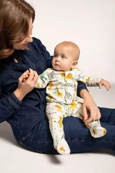 Хлопковые детские комбинезоны Coccodrillo, бежевый