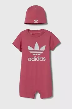Хлопковые детские комбинезоны ПОДАРОЧНЫЙ НАБОР adidas Originals, розовый