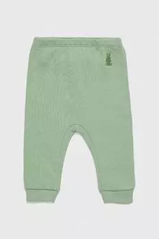 Хлопковые детские штаны United Colors of Benetton, зеленый