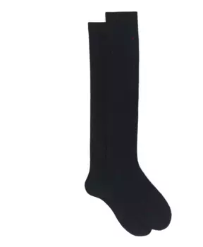 Хлопковые длинные носки с красной вышивкой Gallo, синий