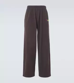 Хлопковые джерсиевые брюки с принтом Balenciaga, 1055-Washed Black