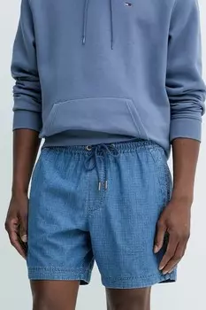 Хлопковые джинсовые шорты Tommy Jeans, темно-синий