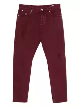 Хлопковые джинсы Brunello Cucinelli, красный
