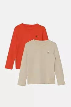 Хлопковые джинсы Calvin Klein с длинными рукавами для мальчиков Calvin Klein Jeans, красный