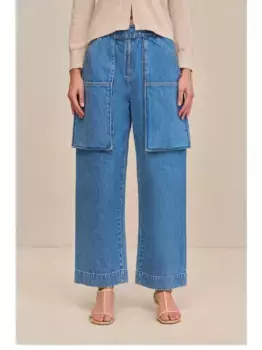 Хлопковые джинсы Cult Gaia, синий