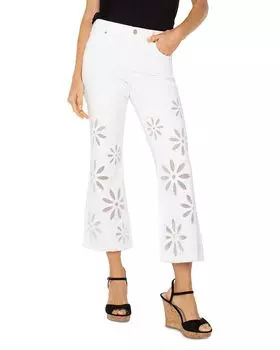 Хлопковые джинсы Hannah с высокой посадкой и расклешенным силуэтом, укороченные, цвет White Daisy Liverpool Los Angeles, белый