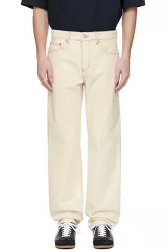 Хлопковые джинсы классического кроя Ami Paris, белый