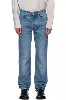 Хлопковые джинсы классического кроя Ami Paris, синий