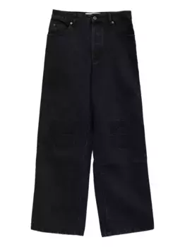 Хлопковые джинсы с вышитым логотипом LOEWE, черный