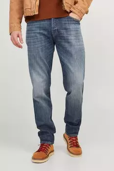 Хлопковые джинсы со средней посадкой Jack & Jones, синий
