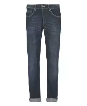 Хлопковые джинсы узкого кроя с карманами Dondup, синий