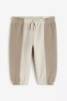 Хлопковые джоггеры H&M, бежевый