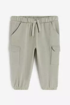 Хлопковые джоггеры H&M, хаки