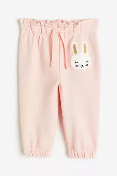 Хлопковые джоггеры H&M, розовый