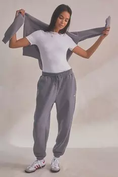 Хлопковые джоггеры из смесового хлопка Self., серый