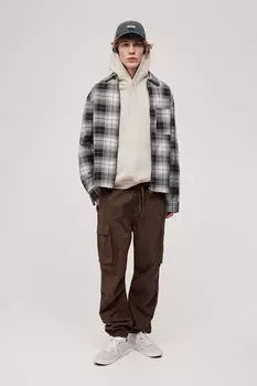 Хлопковые джоггеры-карго свободного кроя H&M, коричневый