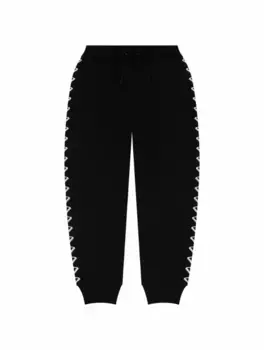 Хлопковые джоггеры с лампасами EMPORIO ARMANI, черный