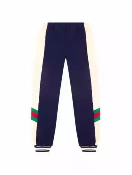 Хлопковые джоггеры с лентой Web Gucci, тёмно-синий