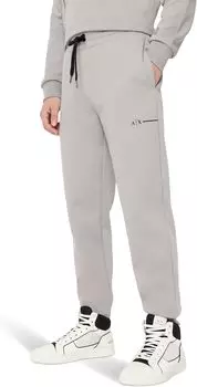 Хлопковые джоггеры с логотипом и завязками Armani Exchange, цвет Zinc