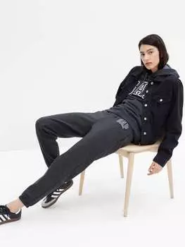 Хлопковые джоггеры с вышивкой логотипа Gap, цвет dark grey marl