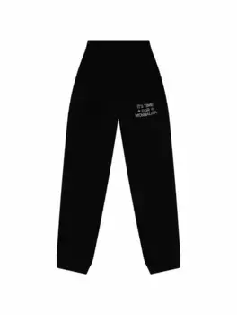 Хлопковые джоггеры со стразами Monnalisa, черный