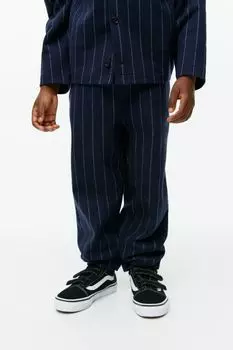 Хлопковые джоггеры в тонкую полоску H&M, синий