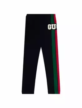 Хлопковые джоггеры Web Gucci, тёмно-синий