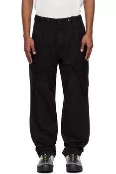 Хлопковые габардиновые свободные карго-брюки C.P. Company, черный