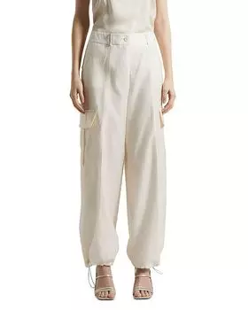 Хлопковые и шёлковые брюки Peserico, слоновая кость/кремовый