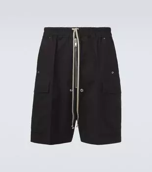 Хлопковые карго-шорты из поплина с добавками Rick Owens, черный