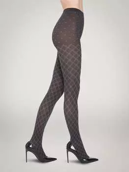 Хлопковые колготки Wolford, цвет black/ash