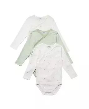 Хлопковые комбинезоны через плечо с длинными рукавами для новорожденных, унисекс, детские Stellou & Friends, зеленый