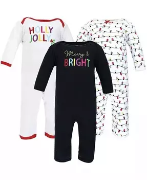 Хлопковые комбинезоны для маленьких девочек, веселые и яркие Hudson Baby, черный