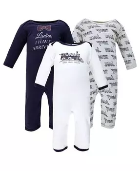 Хлопковые комбинезоны для маленьких мальчиков, упаковка из 3 шт Hudson Baby, мультиколор