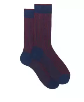 Хлопковые короткие носки Royal Twin в рубчик Gallo, мультиколор