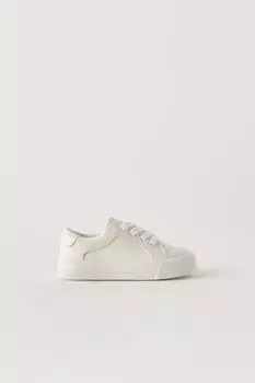 Хлопковые кроссовки ZARA, белый